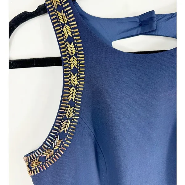 Lilly Pulitzer Womens Chrissy Sleeveless Beaded Shift Dress True Navy 6 - Image 2