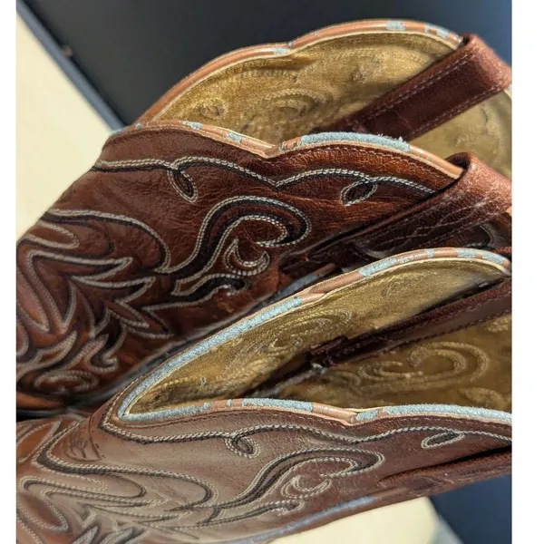 Ariat Legend Square Toe Leather Cowboy Boots Embrodiered Western Cowgirl Womens - Image 9