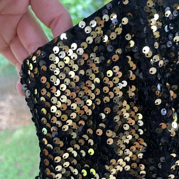 Milly Elle Gold Sequin Feather Hem Party Dress Size 4 - Image 5