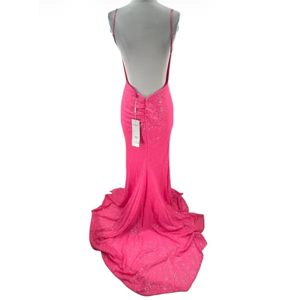 Portia & Scarlett hot pink‎ sequin gown sz 4 - Image 3