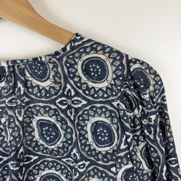 Cleobella Organic Cotton Floral Medallion Mini Dress Large Tunic Boho Relaxed‎ - Image 4