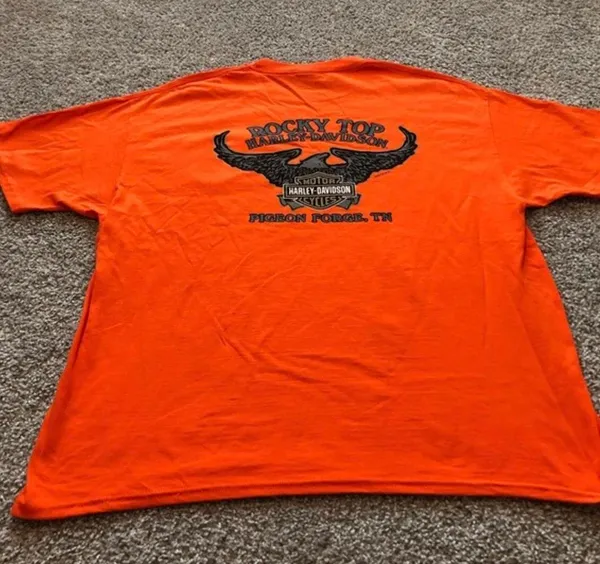 Harley-Davidson Pigeon Forge Shirt Orange Size XL - Image 2