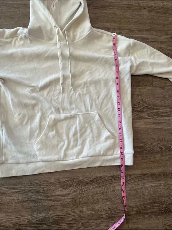 Marc New York Pullover Hoodie Womens Large Cream Ivory Kangaroo Andrew Marc - Image 10