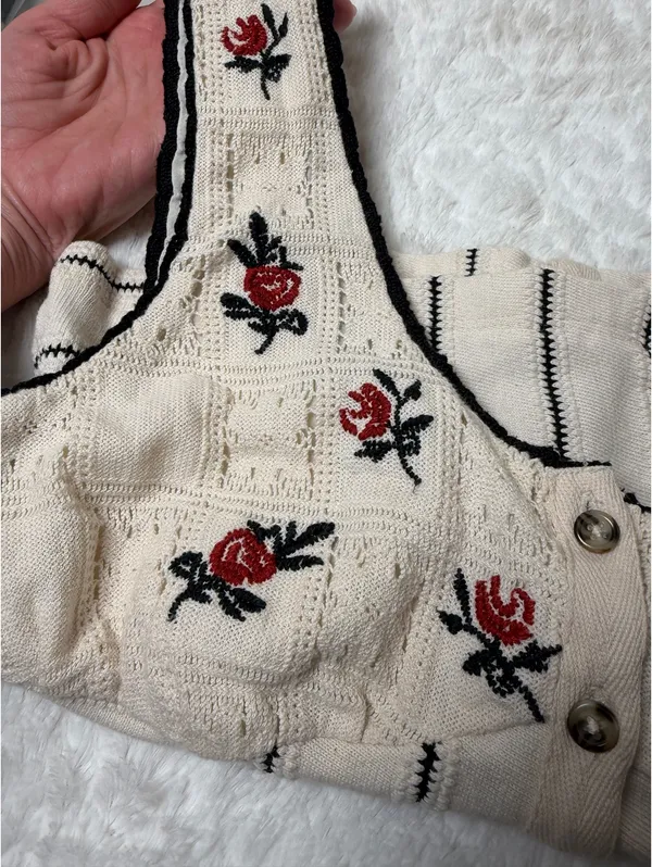 Free People Embroidered Corset Tank Top Small - Image 3