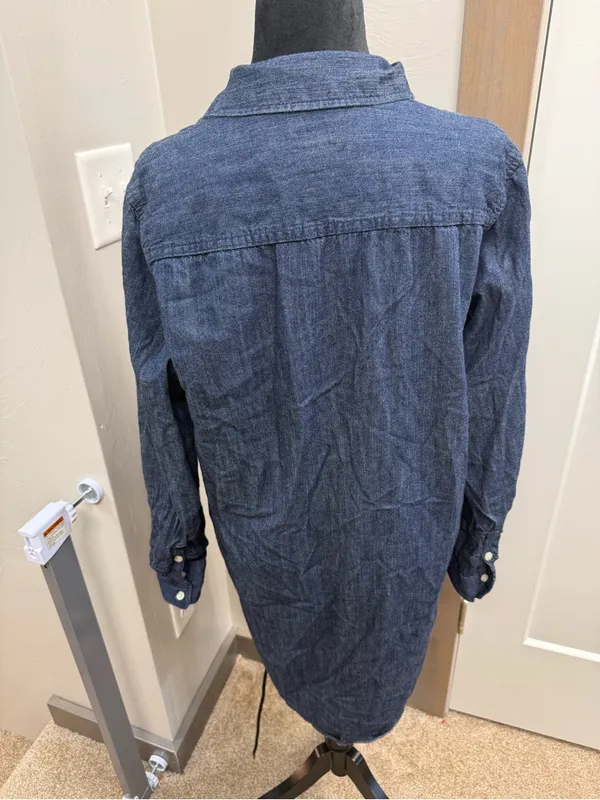 Universal Threads Jean Denim Popover Dress Mid Length Blue Conservative Cotton M - Image 3