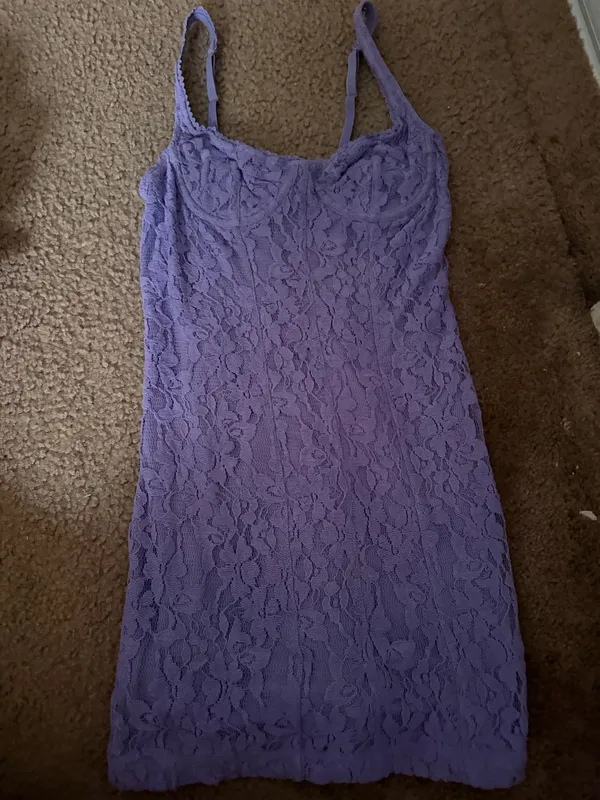 Urban Outfitters Dress Floral Mini Purple - Image 2