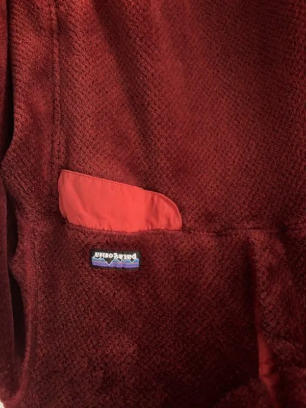 Patagonia Re-Tool Snap-T Polartec Thermal Pro Fleece XL Burgundy Rust Trim Cozy - Image 7