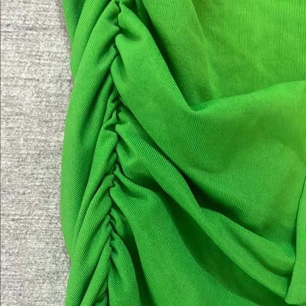 SHEIN Green Bodycon Dress with Bishop Sleeves and V-Neck - Image 6