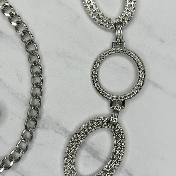 Chunky Studded Silver Tone Chain Belt One Size (OS) ✨ - Image 6