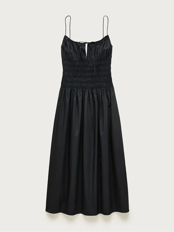 J. Crew Reverie dress cotton poplin in Black Size XS Midi NWT - Image 4