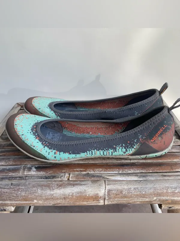 Merrell mimix meld stretchy knit ballet flats comfort shoes teal brown casual 9 - Image 4
