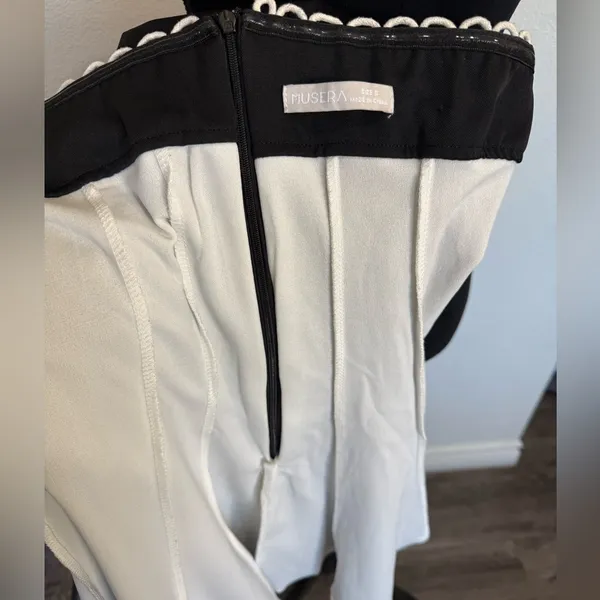 Musera Strapless Black & White Fit-and-Flare Dress | Size Small - Image 7