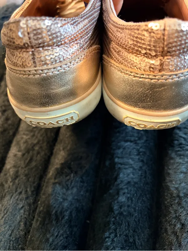 Coach Womens Metallic Rose Gold Low-Top Sneakers - Image 2