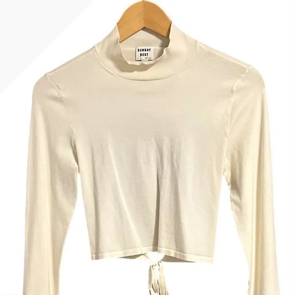 Aritzia Sunday Best Ellie Open Back Mock Neck Sweater Size M - Image 6
