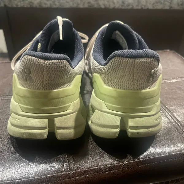On Clouds Women's Sneakers - White and Lime Green - Image 6