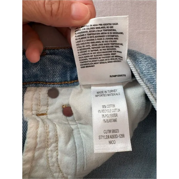 AGOLDE Nico High Rise Slim Jeans Light Wash Button Fly Size 26 - Image 8