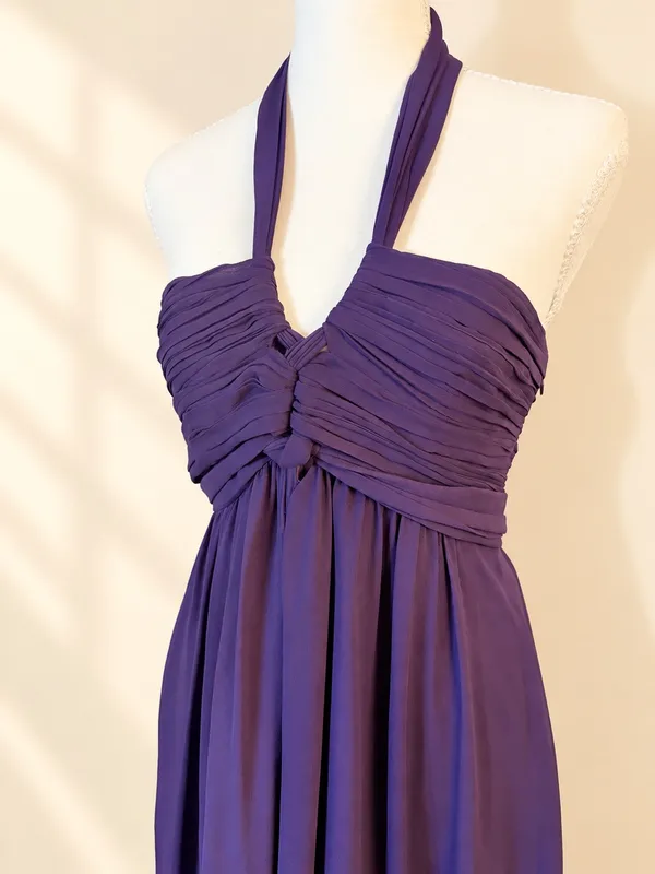 Karen Millen 100% Silk Purple Floral Maxi Dress Size 6 - Image 2
