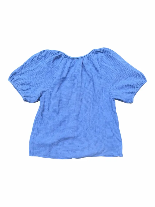 J. Crew Periwinkle Cotton Gauze Peasant Blouse - Image 4