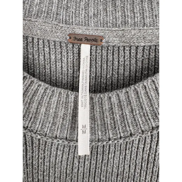 Free People Easy Street sweater women's M crew slouchy oversized rib knit tunic - Image 6