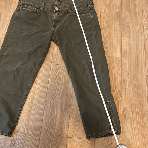7 for all mankind jeans women's‎ olive green/gray jeans size 30 - Image 6