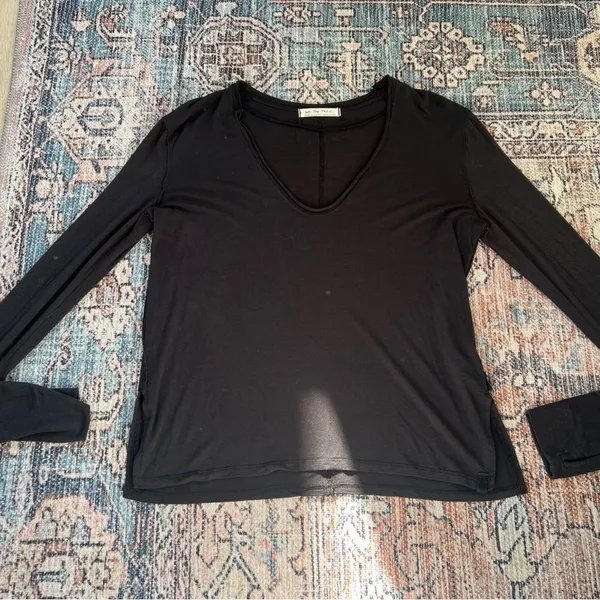 Free People Fresh and Clean Long Sleeve Tee in black Size Medium - Image 10
