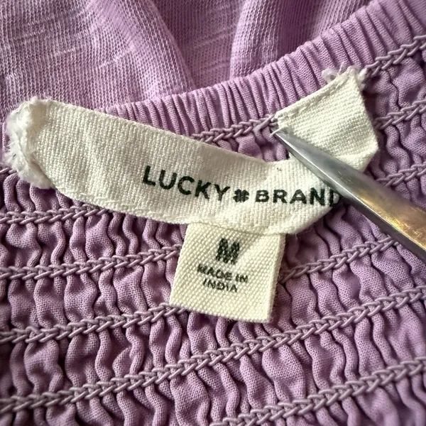 Lucky‎ Brand Maxi Dress Medium 100% Cotton Eyelet Sundress Sleeveless Smocked - Image 9