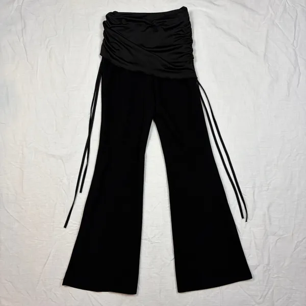 SHEIN black ruched flare leggings - Image 2
