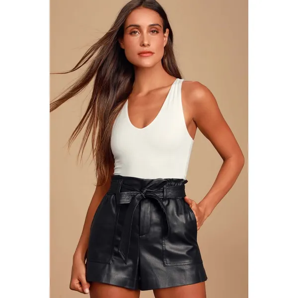 Lulus Feel Like Dancing White Crop Top Minimalist Stretch Jersey Knit Small NWT - Image 3