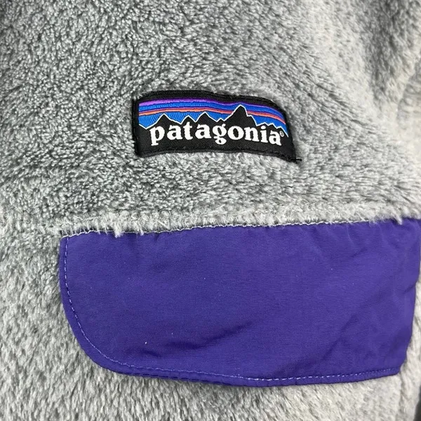 Patagonia Gray Purple Re-Tool Snap Outdoor Hiking Pullover Sweater Top Size M - Image 4