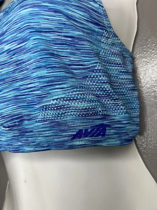 Avia Sports Bra Womens Large Blue Racerback Seamless Ventilated Stretch - Image 4
