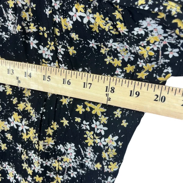 Free People Intimately‎ Bodysuit Floral Puff Sleeve Black Boho Top Womens S - Image 14