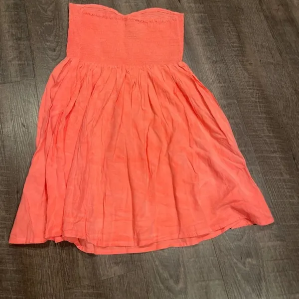 TopShop smocked babydoll mini dress strapless - Image 3