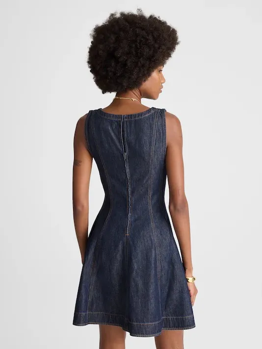 Madewell Airy Denim Circle Mini Dress in Rinse Wash NZ106 Size M NWT - Image 3