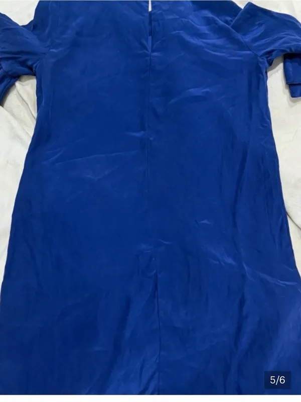 Amanda Uprichard Royal Blue Ruffle Sleeve Mini Dress - Image 5