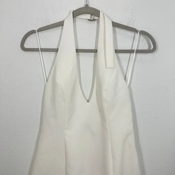 Edikted Claire Backless Halter Mini‎ Dress Cream NWT Bridal Bachelorette Party - Image 5