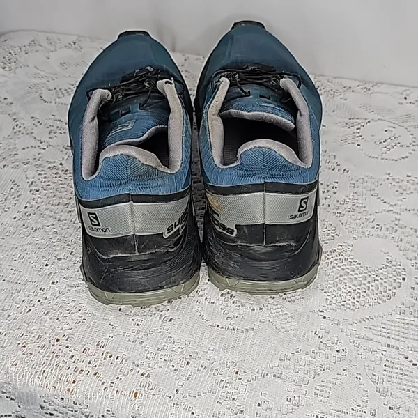 Salomon Supercross Contagrip ortholite blue gray athletic running shoes sz 7 - Image 8