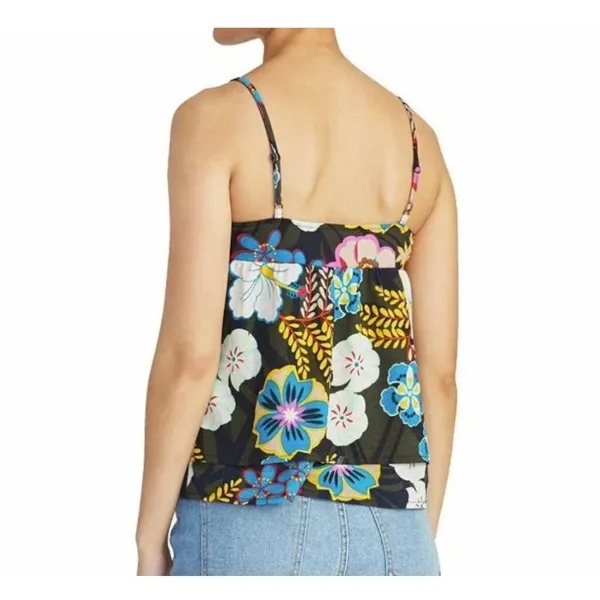 Rachel Roy Rikki Tropical Midnight Combo tiered camisole tank top blouse sz M - Image 2