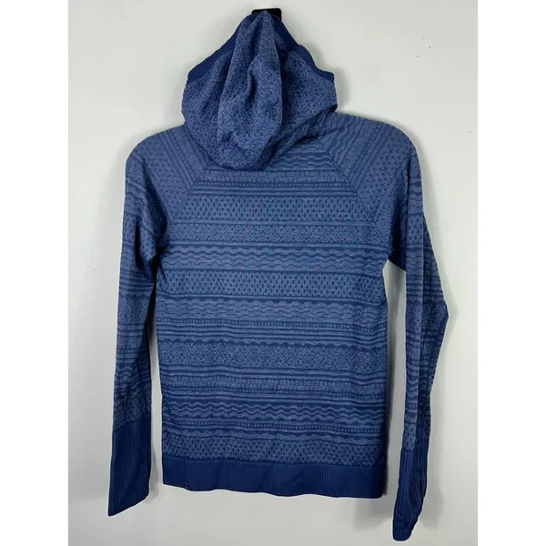 Lululemon Rest‎ Less Hoodie Pullover Women Size 2 Gatsby Blue Seamless Running - Image 2