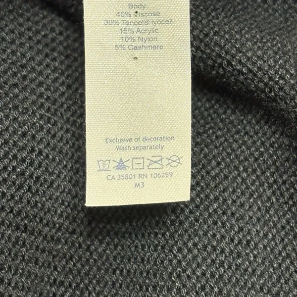 Lululemon Forward Flow Poncho Black One Size OS Cashmere Blend Batwing Sweater - Image 8