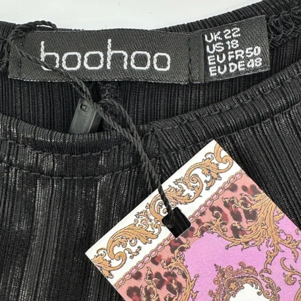 Boohoo Black Laney Twist Front Crop Top XL Grunge Fairycore Y2K Whimsigoth Indie - Image 7