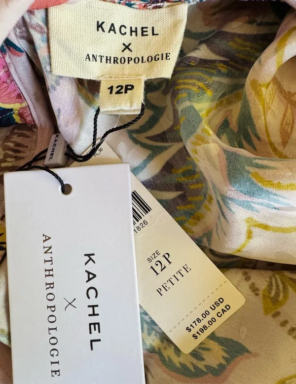 Anthropologie Kachel Flutter-Sleeve Floral Slip Maxi Dress, Size 12P - Image 14