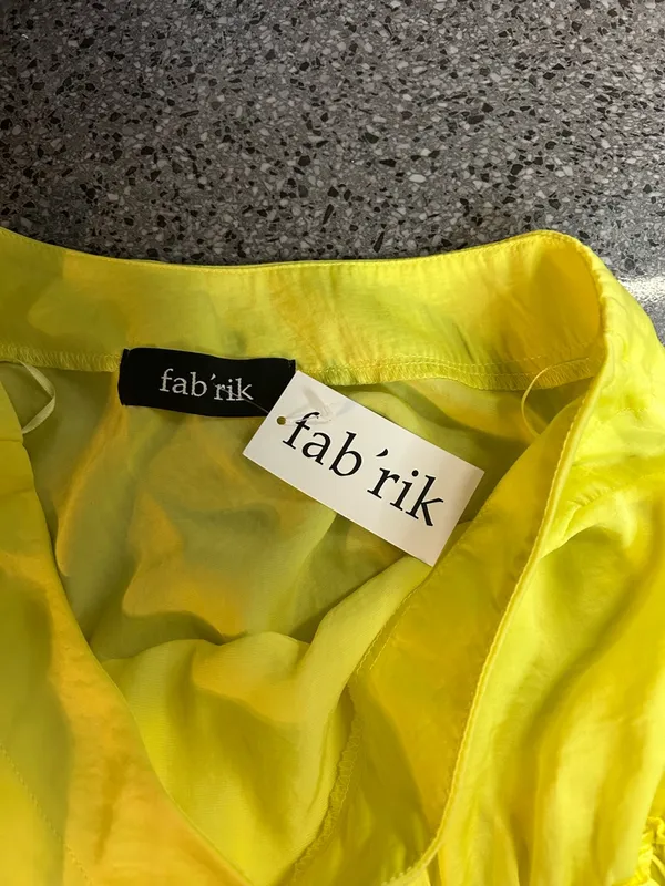 fab'rik Neon Yellow One-Shoulder Top - Image 4