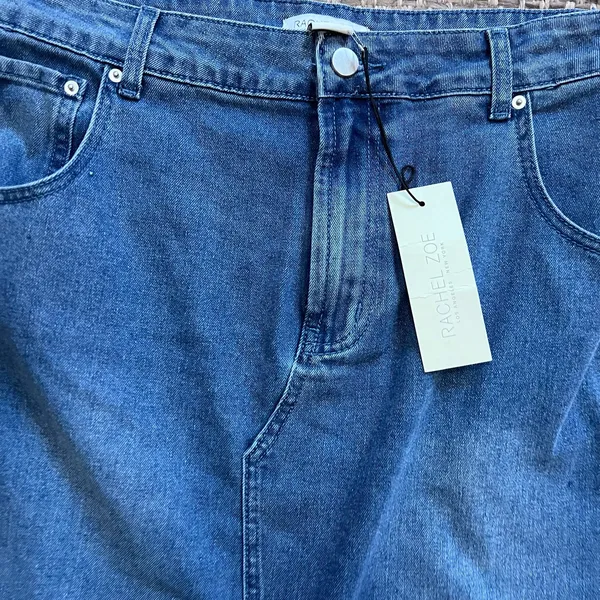 RACHEL ZOE Denim Midi Skirt sz 10 - Image 2