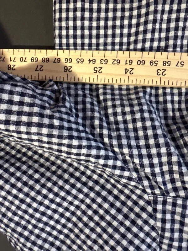 Croft & Barrow 2X Gingham Zip House Dress Robe Navy White Grannycore Comfy - Image 5