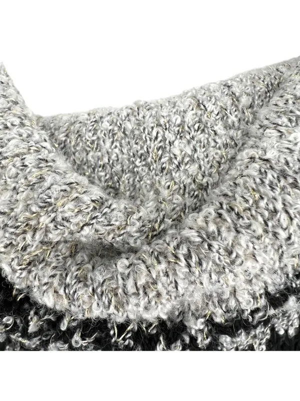 Maurices Nordic Pattern Cowl Neck Sweater Metallic Gray Black Size Medium NWT - Image 5