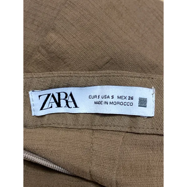 Zara Women's Tan Buckle Strap Halter Sleeveless Square Neck Mini Bodycon Dress S - Image 5