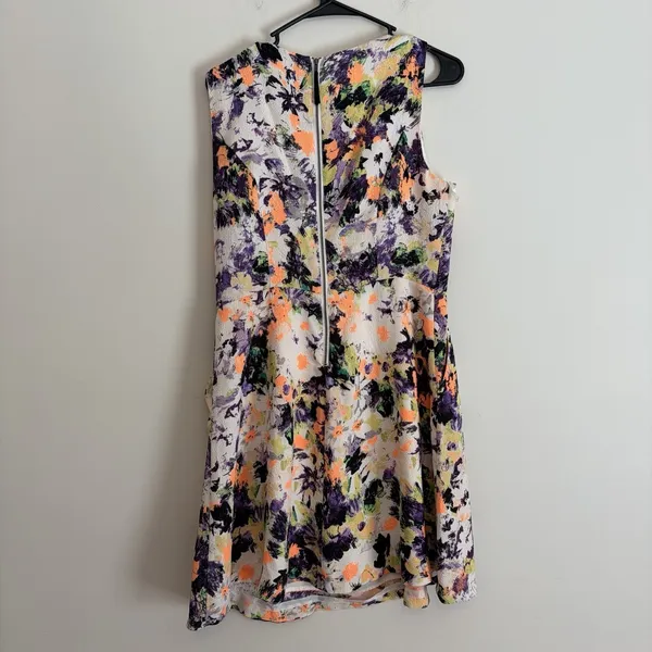 Maeve Anthropologie Spring Flowers Sleeveless Dress in Pucker Weave Fabric US 12 - Image 2
