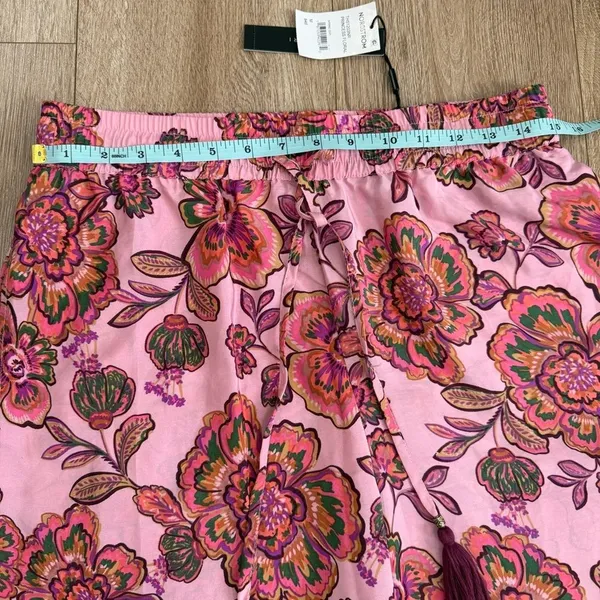 NWT Tahari Drawstring Waist Wide Leg Pants In Princess Floral Size Medium - Image 11