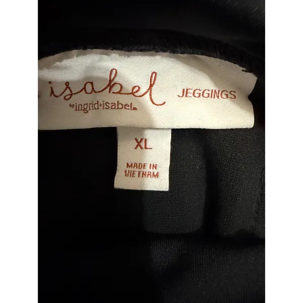 Isabel by‎ Ingrid & Isabel Womens XL Black Maternity Jeggings Full Belly Panel - Image 3