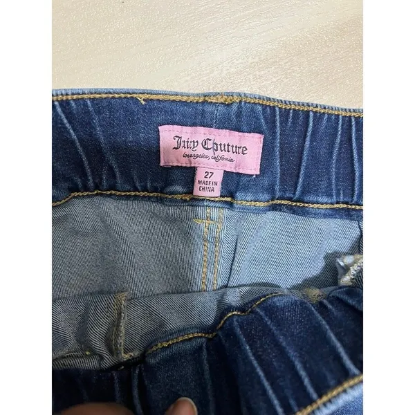 Juicy Couture NWT Size 27 Denim Utility Cargo Pull On Elastic Waist Jeans Pants - Image 3